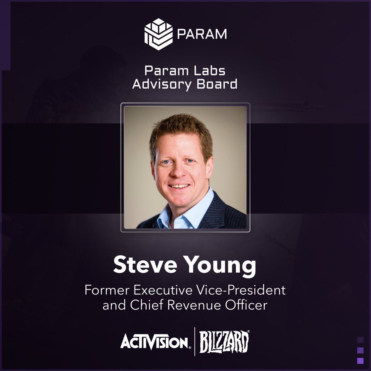 Introducing one of Param Labs’ newest Strategic Advisors: Steve Young As the former Executive Vice President and Chief Revenue Officer of Activision Blizzard, the gaming giant known for its $75B acquisition by Microsoft, which marks the largest in gaming history. We're excited