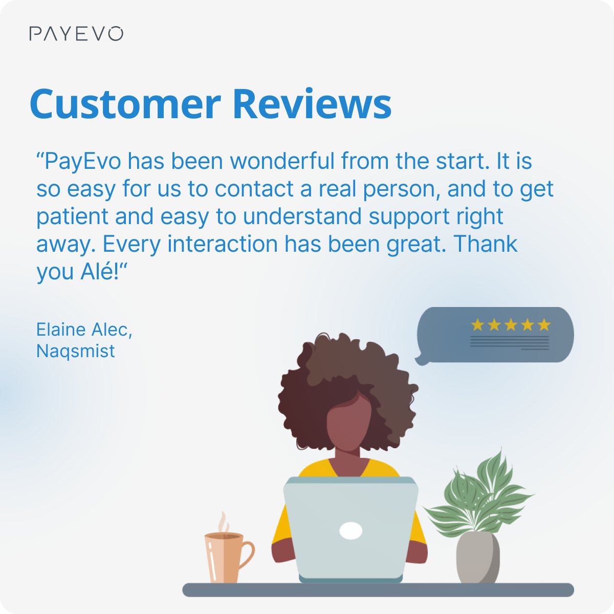 PaymentEvolution (@payevo) on Twitter photo Excited to showcase the feedback we received from one of our amazing customers. Thank you for sharing your experience with us! 
#CustomerService #PayEvo Excited to showcase the feedback we received from one of our amazing customers. Thank you for sharing your experience with us! 
#CustomerService #PayEvo