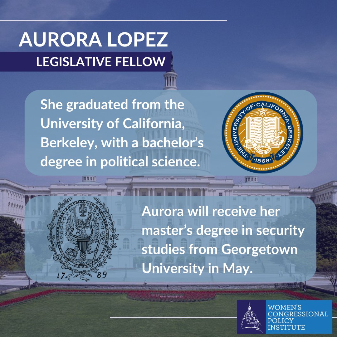 Please join us and welcome Aurora Lopez, one of WCPI’s 2024 Congressional Fellows! She is a legislative fellow for the House Foreign Affairs Subcommittee on Africa, where she supports Ranking Member Sara Jacobs (CA-51). #womeninpolitics