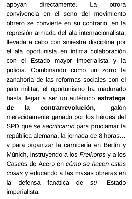 La conversión del oportunismo maduro en socialchovinismo supone la aparación de estrategas reaccionarios burgueses.