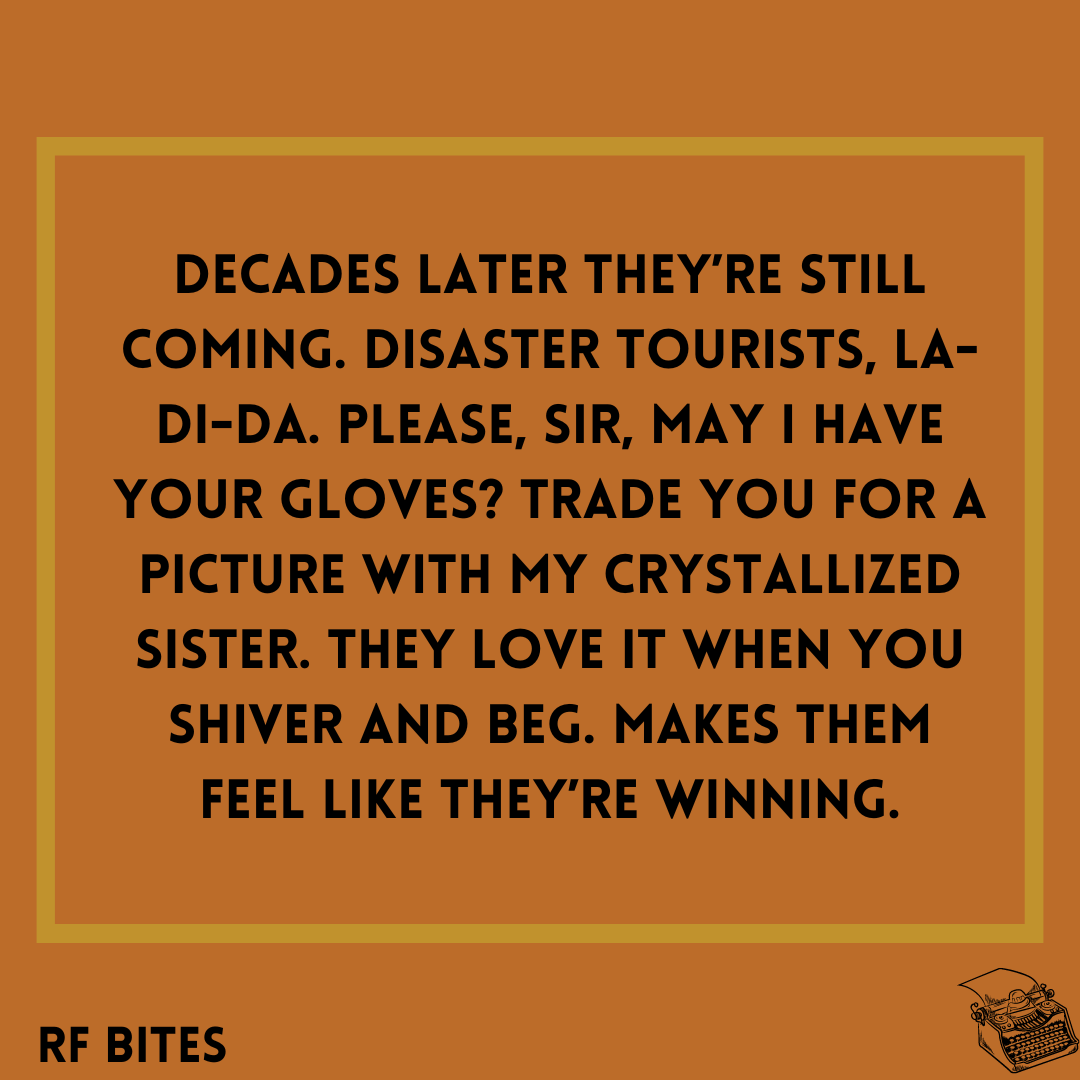 Closing out your Tuesday with a taste of speculative fiction from Sonny Rane. Take a widespread natural disaster, throw in some tragedy, and stir it with a little bit of vengeance and you'll have 'Flutter'. Check it on Sunday to see how it all turns out!