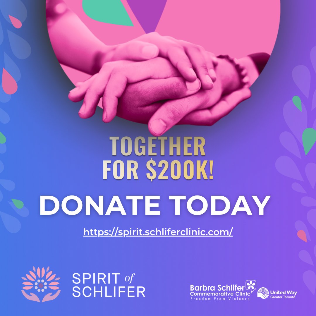 The Clinic has been a trusted community resource for those experiencing gender-based violence for over 38 years. Our Spirit of Schlifer Campaign raises funds to provide essential services for survivors. Your contribution makes a difference. Donate here: bit.ly/38DkpYX