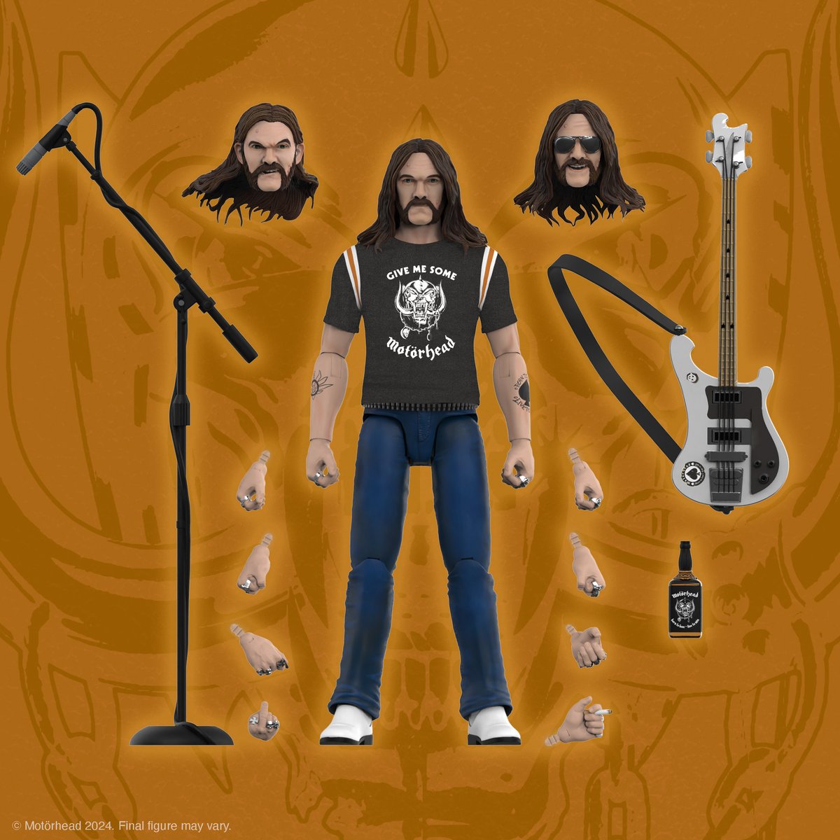 Lemmy’s signature mutton chops, gravelly voice, and unique way of playing the bass guitar helped solidify Motörhead as one of heavy metal’s pioneering acts! This Motörhead ULTIMATES! Lemmy figure is available to pre-order now: bit.ly/4cTfkrN #Super7 @myMotorhead