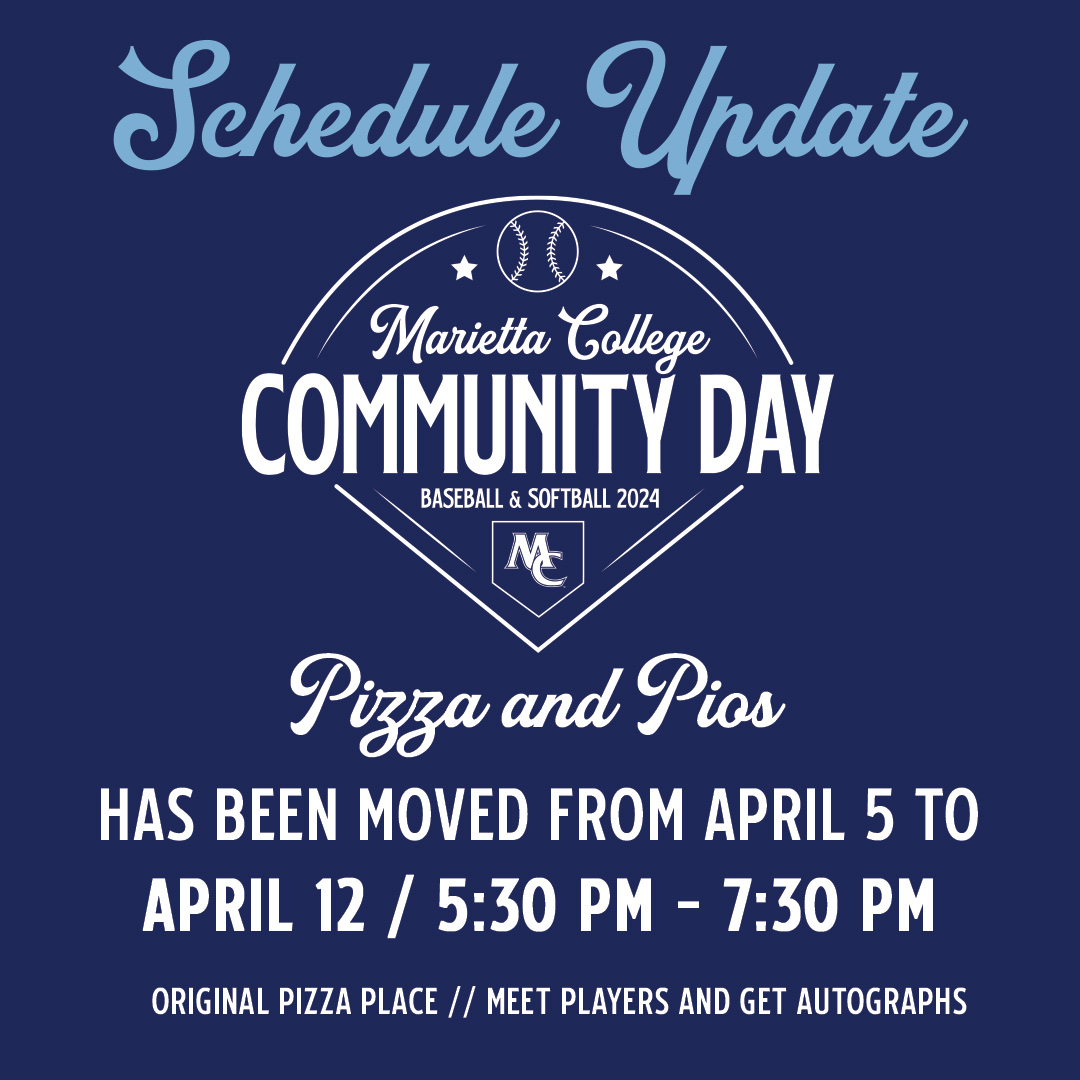 Meet Marietta College Baseball and Softball players and get autographs at Pizza and Pios on Friday, April 12th, from 5:30–7:30 p.m. at the Original Pizza Place! 🍕 ⚾ 🥎