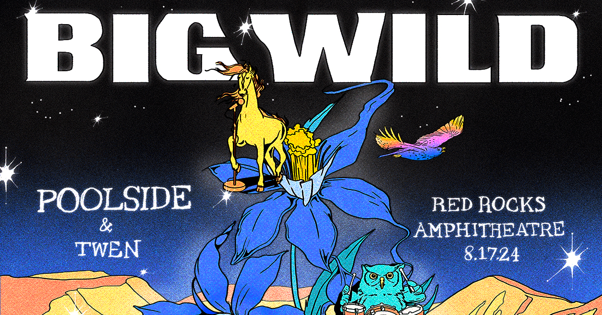 NEW SHOW: @bigwildmusic is back at #RedRocksCO with @poolside and @TWEN_band on Aug. 17, 2024 ✨ Tickets on sale Friday, April 12 at 10am MT!