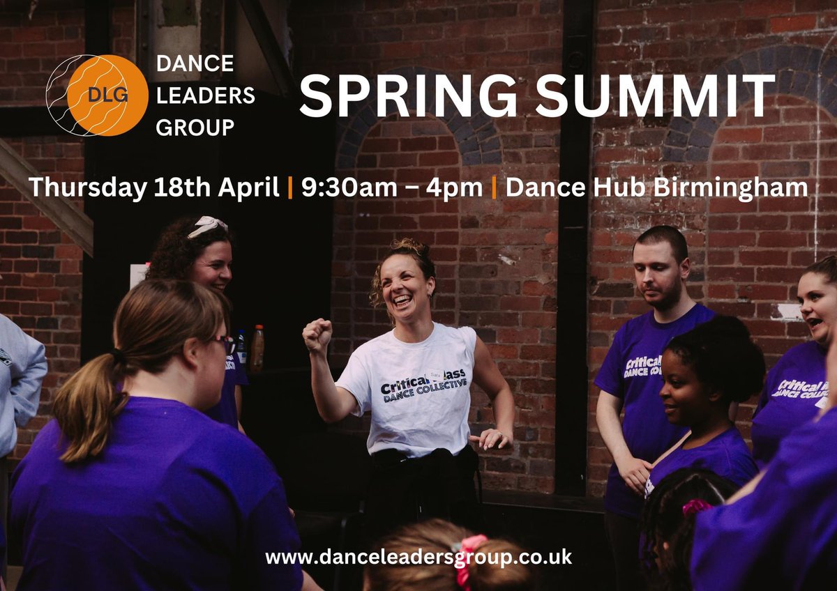 🟠Dance Leaders Group Spring Summit 🟠Thursday 18 April, 9.30am-4pm 🟠Dance Hub Birmingham 🟠Free (lunch included) Dancefest’s Clare will be speaking at this event, as well as taking part in the day. Find out more and register at danceleadersgroup.co.uk