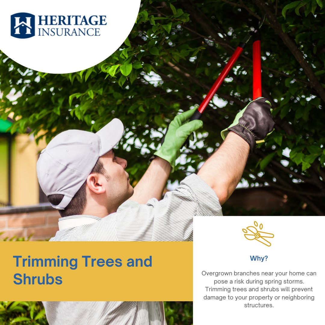 Prepare, prune, and protect! 🌳⛈️ Spring is the perfect time to trim trees and shrubs, reducing the risk of storm damage to our homes. Let's trim with purpose and safeguard our spaces against potential risks. 🏡 #HeritageHomeTip #SpringMaintenance #ProtectYourHome #Spring