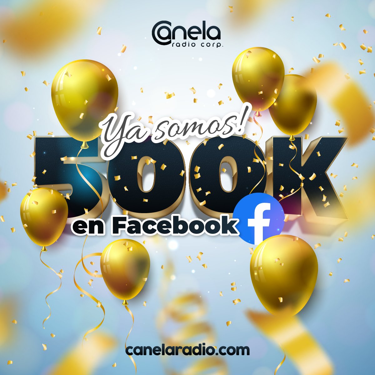 ¡Gracias por este medio millón de #Canelocos en Facebook! 🎉 El mejor entretenimiento al alcance de tu dispositivo 📱💻😎. Sé parte de la comunidad y únete a la familia Canela.