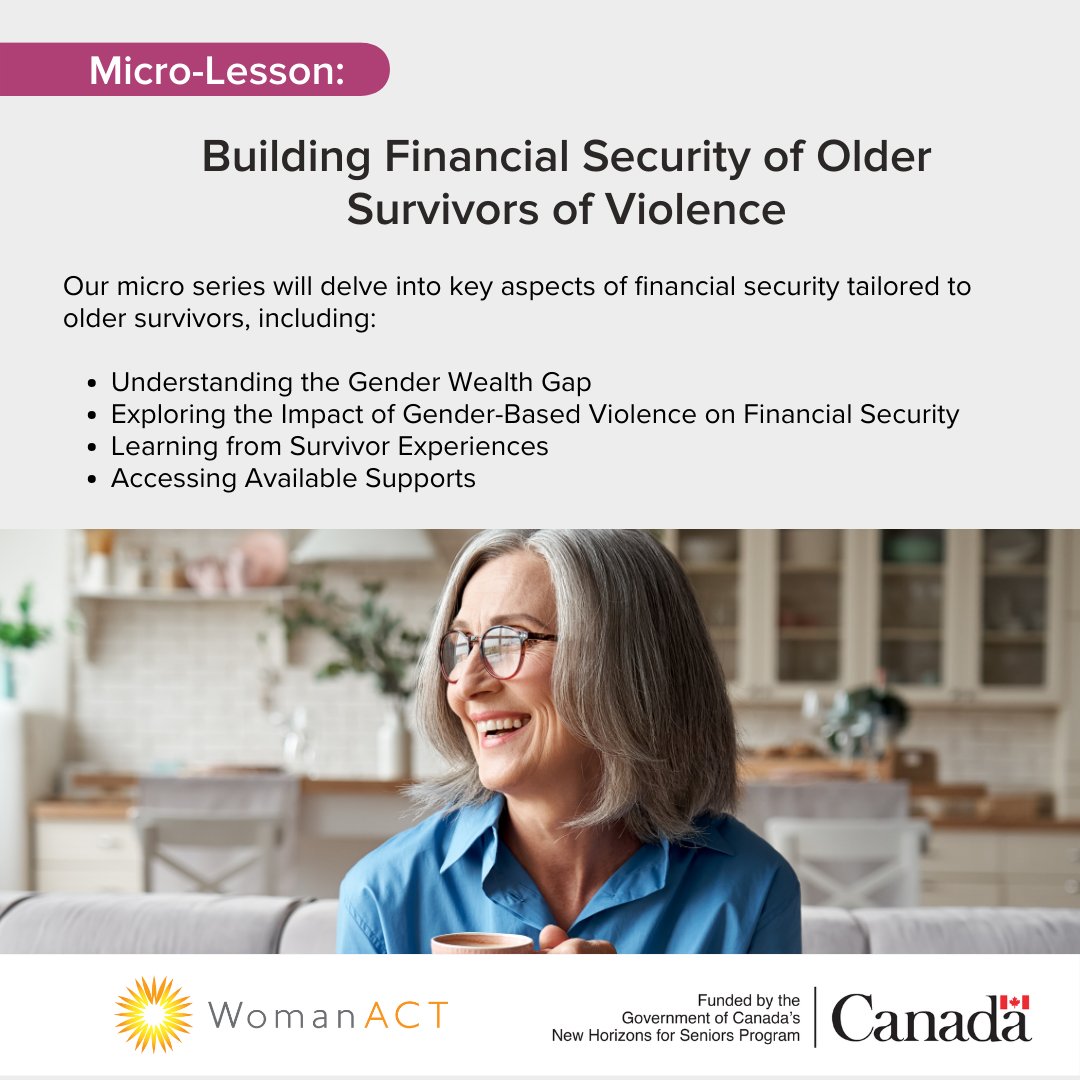 Join our new e-learning micro series addressing unique financial challenges faced by older women. From the gender wealth gap to survivor experiences, we cover it all! 👉 Free enrollment 👉 Self-paced womanact.thinkific.com