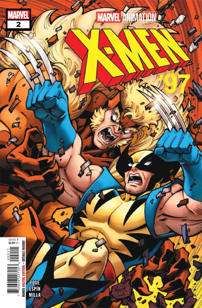 In comic shops TOMORROW, Wednesday April 10: My cover for X-MEN ‘97 # 2 (of 4) of an all-new story that bridges the original cartoon to the new cartoon! #xmen97 #xmen #wolverine #marvel