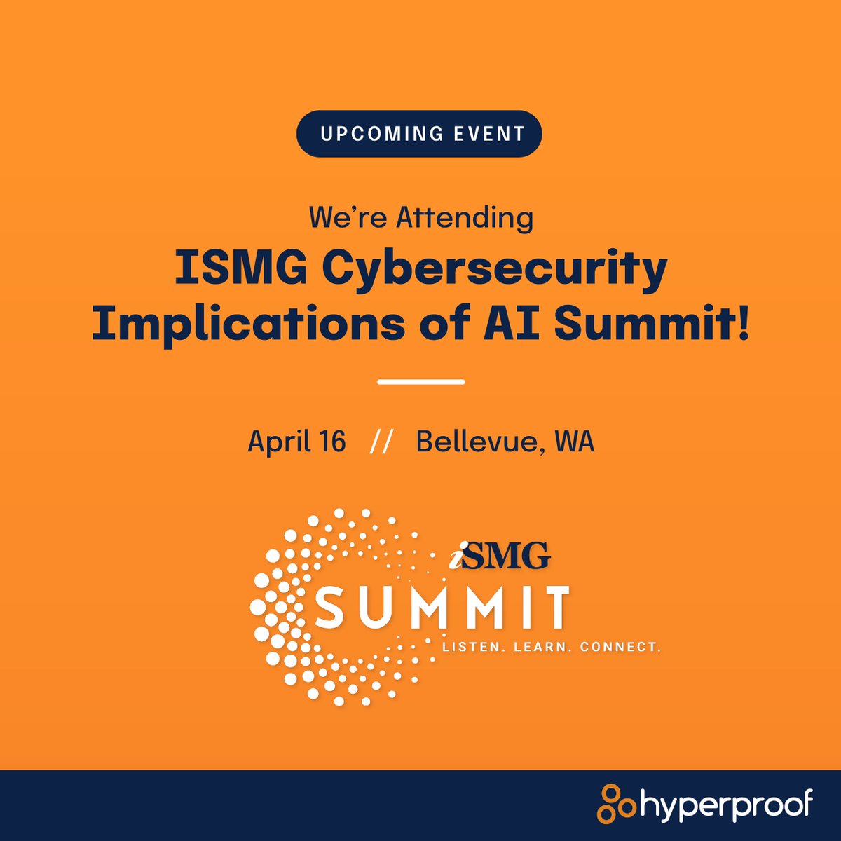 Will we see you next week at the ISMG Cybersecurity Implications of AI Summit? Come by the Hyperproof booth for swag and conversations with our cybersecurity and compliance experts. 

#ismg #cybersecurity #AIrisk