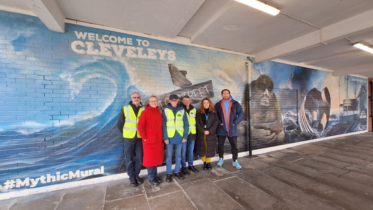 🌊 Our #MythicMural has been officially completed! We commissioned talented local artist Christian Fenn to create a unique and striking art piece at Cleveleys bus station and it looks incredible! Read more wyre.gov.uk/news #UKSPF