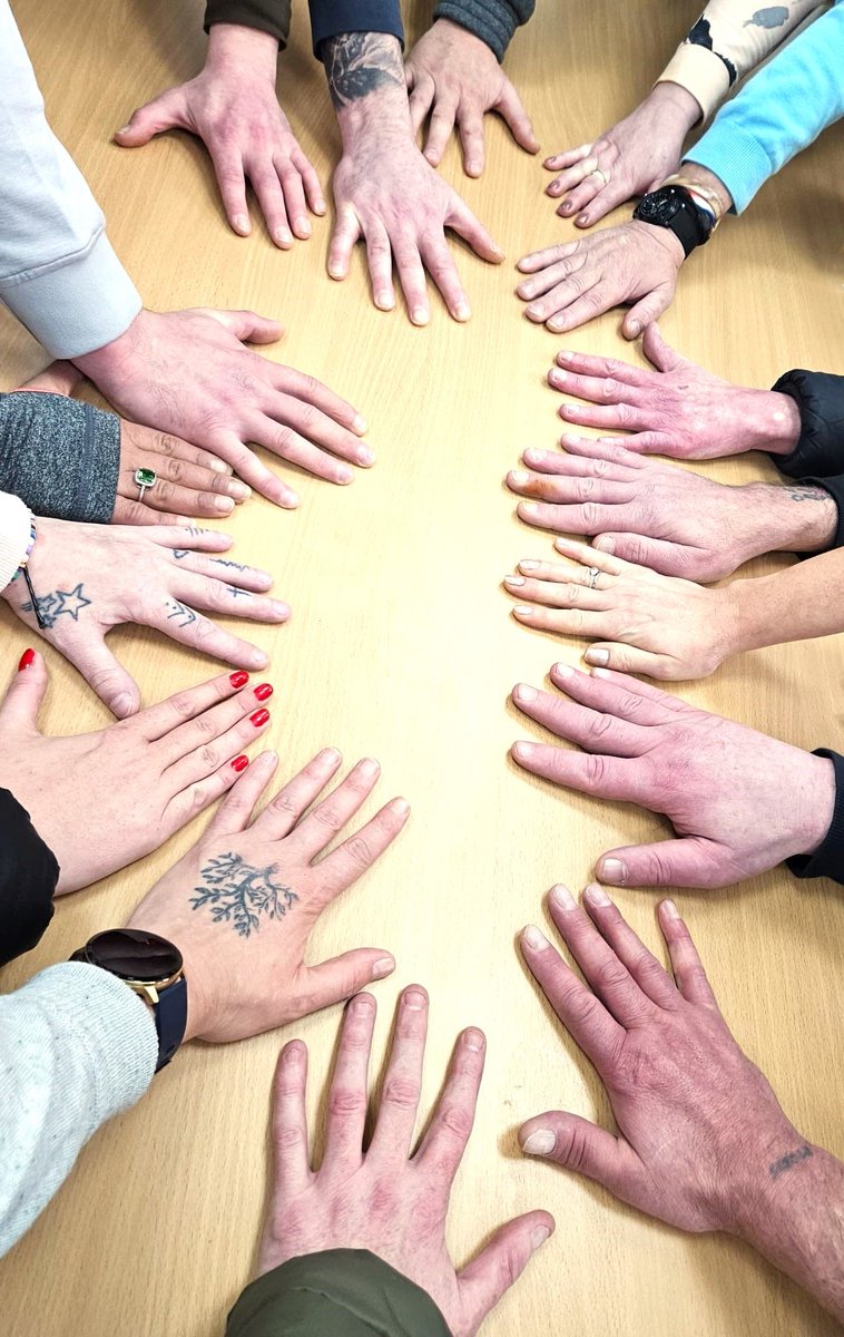 These hands represent 16 folk who were supported in their recovery at the last Medication Recovery and Me Meeting. They discussed ways to help themselves and listened to a person's story who had been in recovery for 29 years. #recovery #share #aberdeen #support