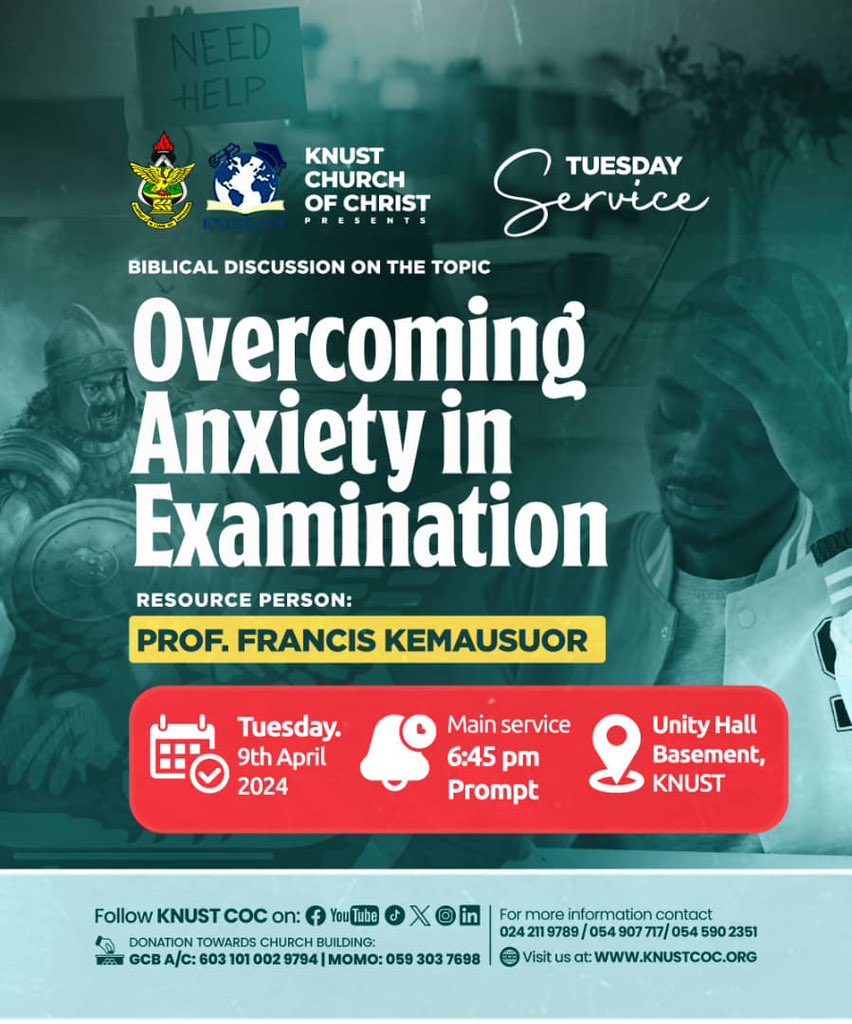 knustcoc's tweet photo. Good day, brethren.
We are being reminded of today's evening service.
God bless you๐ฐ๐ค
#knustchurchofchrist
#knustcoc
#kcoc
#churchofchrist
#coc https://t.co/dLwCW4Td3t