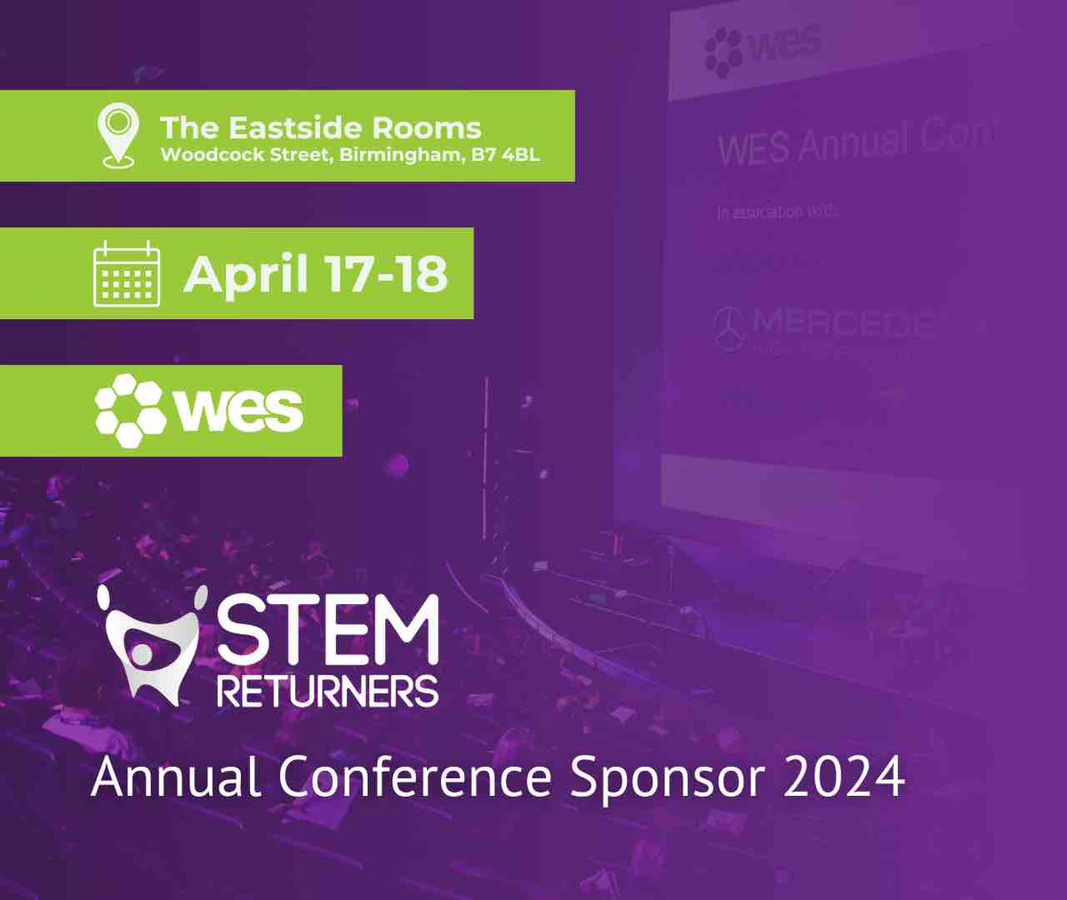 We are thrilled to announce that our partner, STEMReturners is joining us as a Sponsor at our #WESAnnualConference! Book now: ow.ly/nSre50R4sbn , to hear how they are helping STEM professionals return to industry after a career break. #WES #STEMReturners