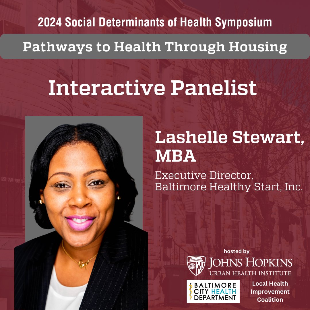 Lashelle Stewart, MBA, Executive Director at @Bmohealthystart, Inc., will be joining our upcoming 2024 #SocialDeterminantsofHealth symposium as one of our panelist! 🎉