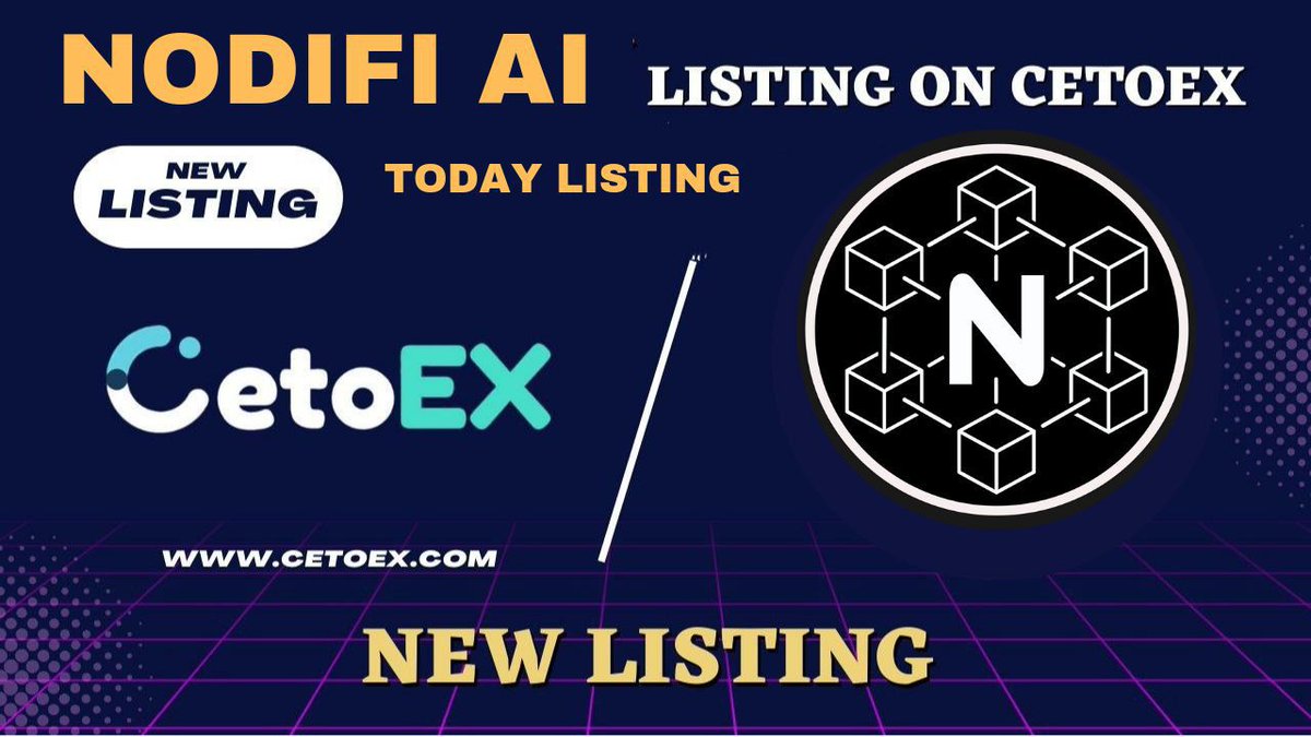 📢 New Listing Alert 🚨 @NodifiAI ( NODIFI) Gets Listed on #CetoEX! 💎Pair: NODIFI /USDT 💎Deposit: Open 💎Trading: Start Now #NODIFIAI #NODIFIARMY #CETOEX