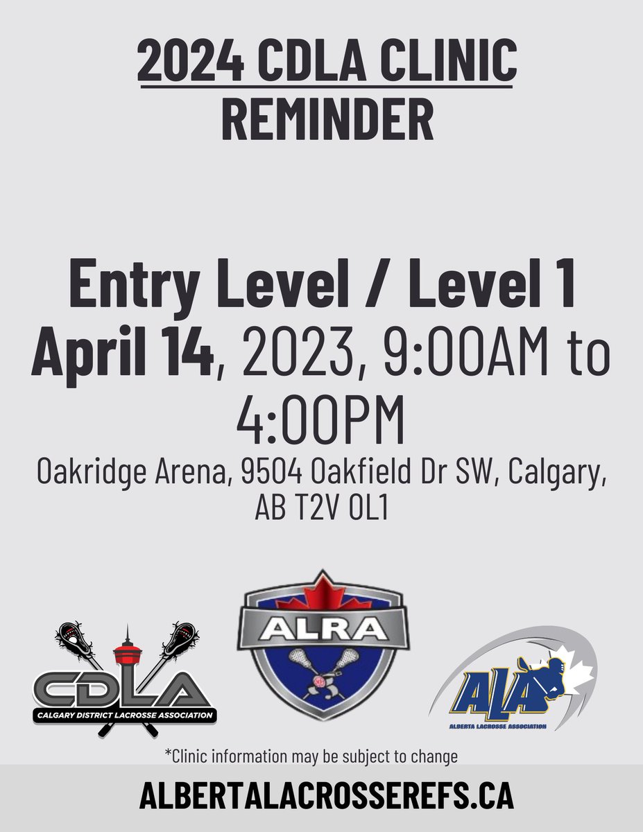 Calgary! You’ve got your last 2 clinics this weekend! Even better they’re back to back clinics! Make sure to register for one of the 2 clinic dates this weekend by tomorrow at 11:59PM to secure your spot!