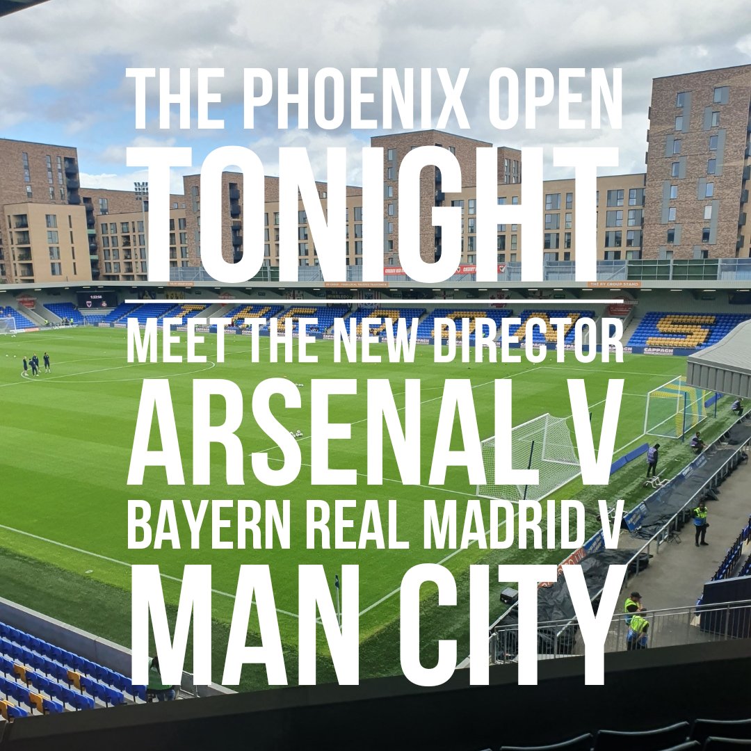We are open tonight at The Phoenix @BTHPloughLane Meet the new MD at AFC - James Woodroof from 7.30pm then we'll have both Champions League games on from 8pm