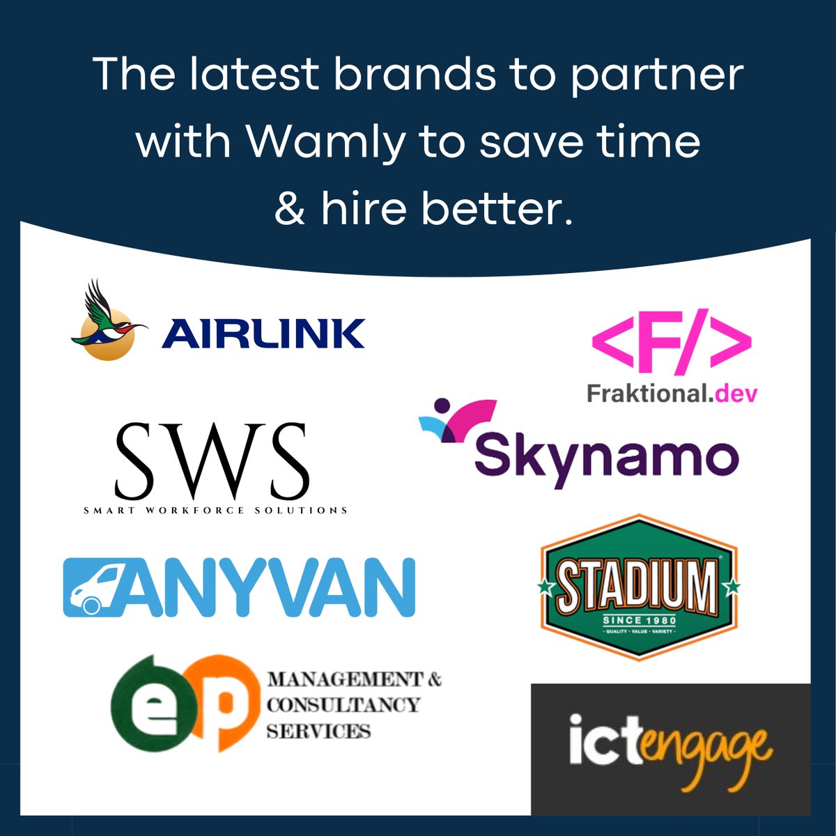 A big shoutout to these new brands who have joined Wamly! We're thrilled to welcome them on board 🎉🔥. If you would like to change the way to hire visit our website at wamly.io #newpartners #buildingtogether #innovation #talentdiscovery