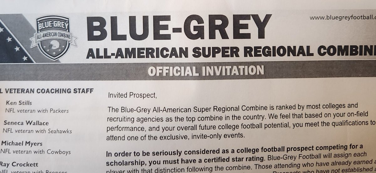 JudasSalazar58's tweet photo. Blessed to receive an invitation to @BlueGreyFB All-American super regional combination 
@ccrusadersfball https://t.co/bNREmhC2xd