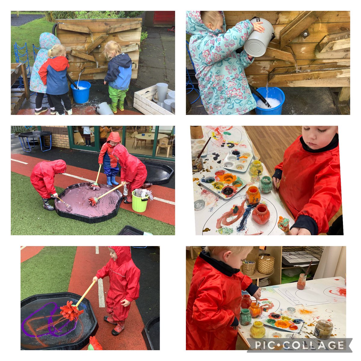 Schemas, schema and more schema....repeated patterns of play! Filling, emptying, measuring, pouring, mixing.....a great start to our summer term (even in the wind and rain!)😄 @NantYParcSchool