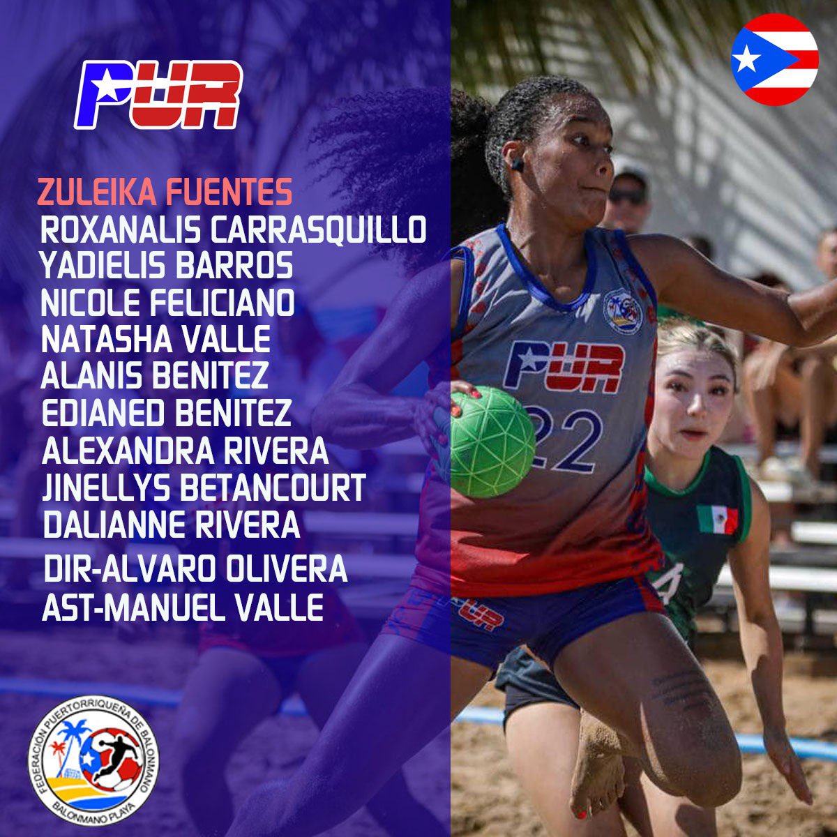 beachhandballpr's tweet photo. Nuestros #EquipoPUR de #balonmanoplaya en el Campeonato de Norte America y el Caribe 2024 . Desde el jueves 11 de abril en el Balneario de Carolina. #beachhandball #balonmanoplayapur #balonmanopur https://t.co/PuPO38ikkW