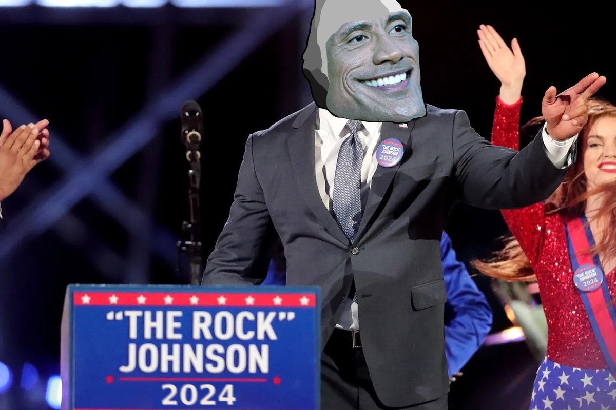 Rock4Pres2024's tweet photo. Your going to look back on this day. 
Your going to look at President Johnson, the most electrifying man in presidential history, and your going to say "I should have joined early."

The Rock's millions (and millions), and millions of fans will be chanting:

$ROCK the Vote https://t.co/Ji2kfBtH8I