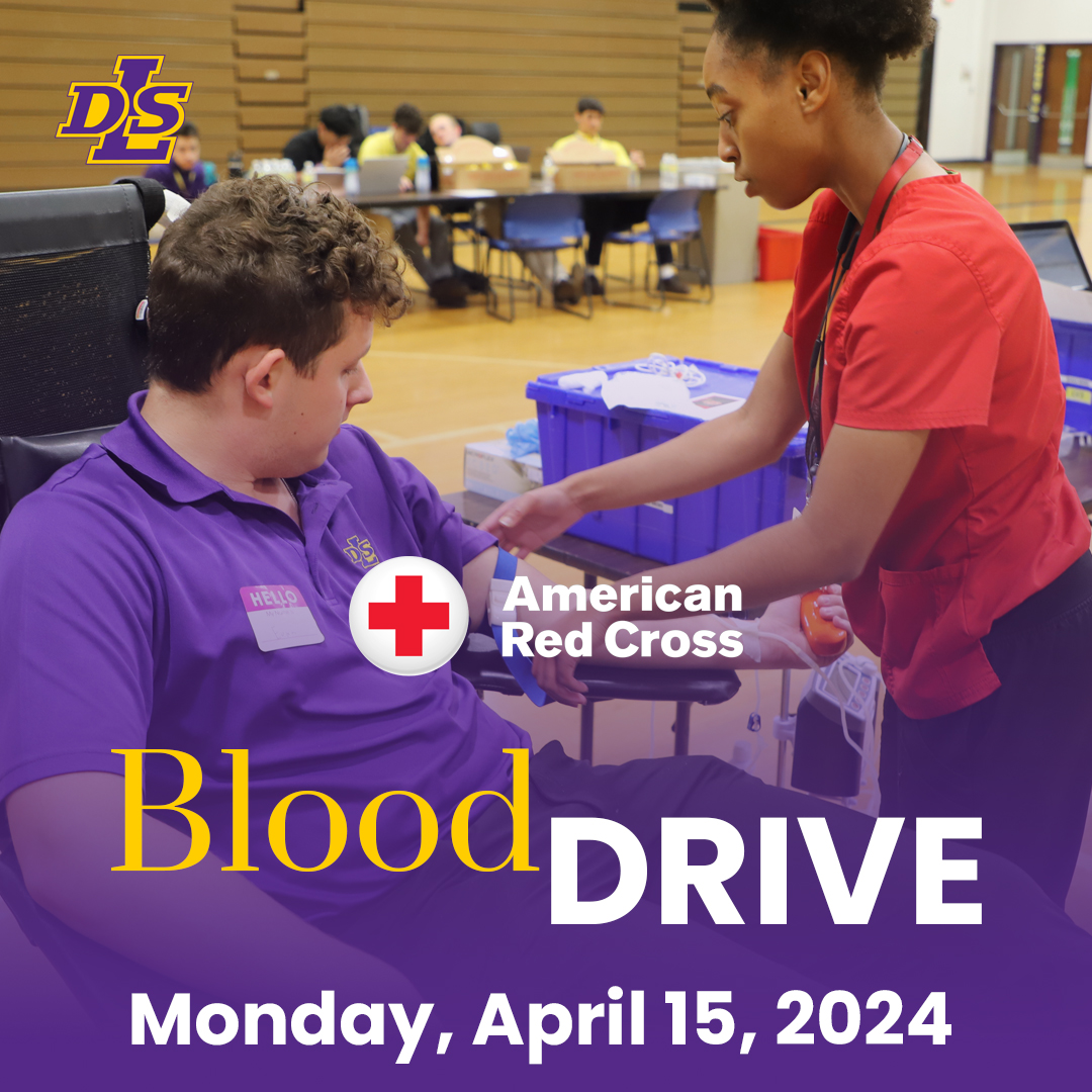 The @RedCross Blood Drive sponsored by the DLS Medical Club is next Monday, April 15 from 8:00 a.m - 2:00 p.m. All are welcome to sign up and donate! Sign up to donate today at redcrossblood.org/give.html/driv…....