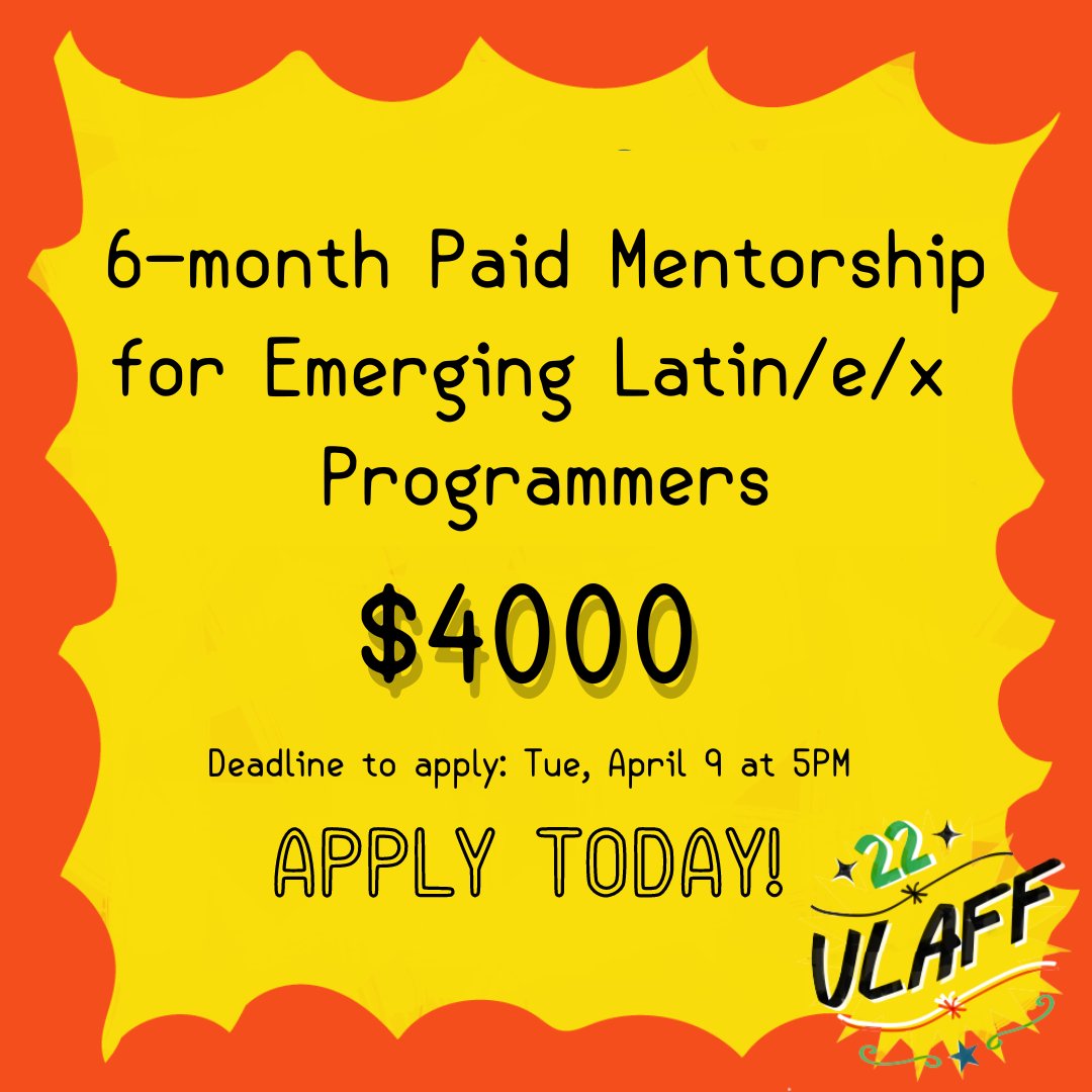 Are you an early-career emerging local Latin/e/x film programmer (18-30 years old) interested in becoming part of VLAFFs Programming Team and learning awesome festival skills?💥APPLY HERE: forms.gle/cbSA38K3D3zqng…