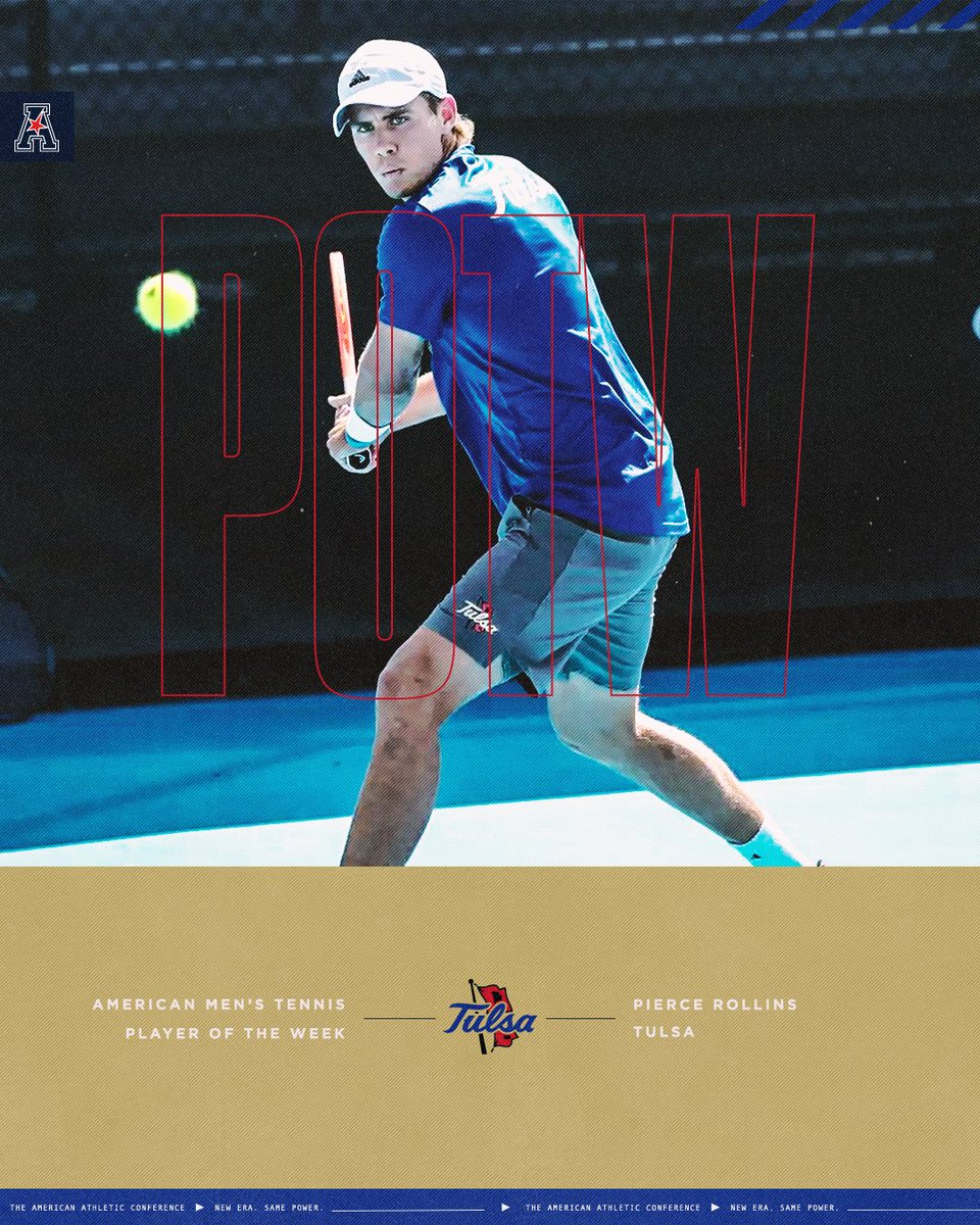 🎾𝗠𝗲𝗻'𝘀 𝗧𝗲𝗻𝗻𝗶𝘀 𝗣𝗹𝗮𝘆𝗲𝗿 𝗼𝗳 𝘁𝗵𝗲 𝗪𝗲𝗲𝗸🎾 Pierce Rollins x @TulsaMTennis #AmericanTennis