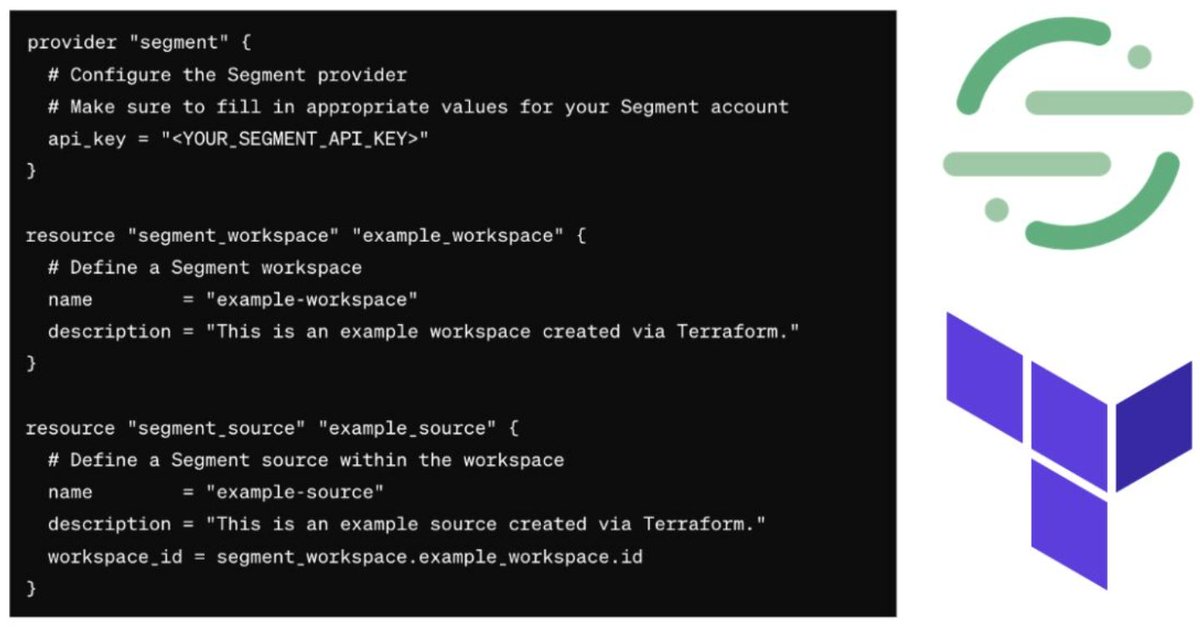 n2parko's tweet photo. The @segment just shipped Segment Terraform 🔥

What is terraform and why should you manage your CDP with it?

Think about it like this: you get to "own your config" https://t.co/WX66Pei5Pt