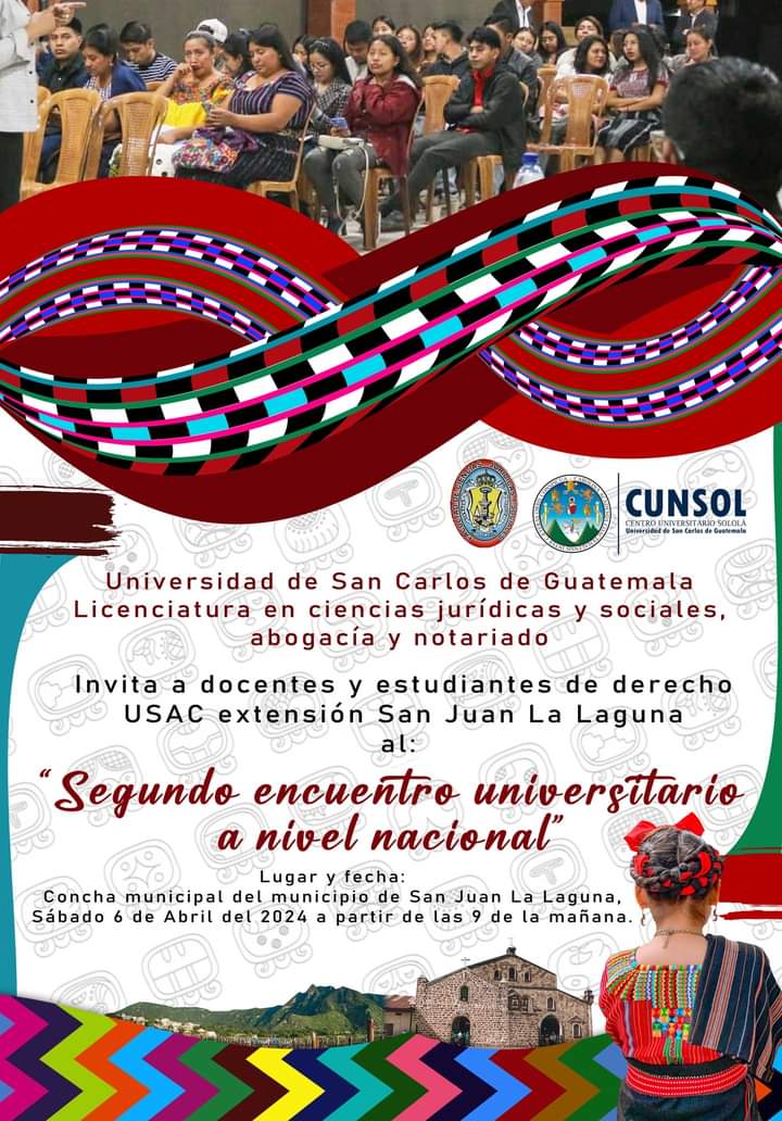 @nimajpu compartió con estudiantes del 'Segundo encuentro universitario a nivel nacional' extensión USAC en San Juan La Laguna, Sololá, los retos y desafíos en el litigio por los derechos de pueblos indígenas, realizado el sábado 6 de abril.