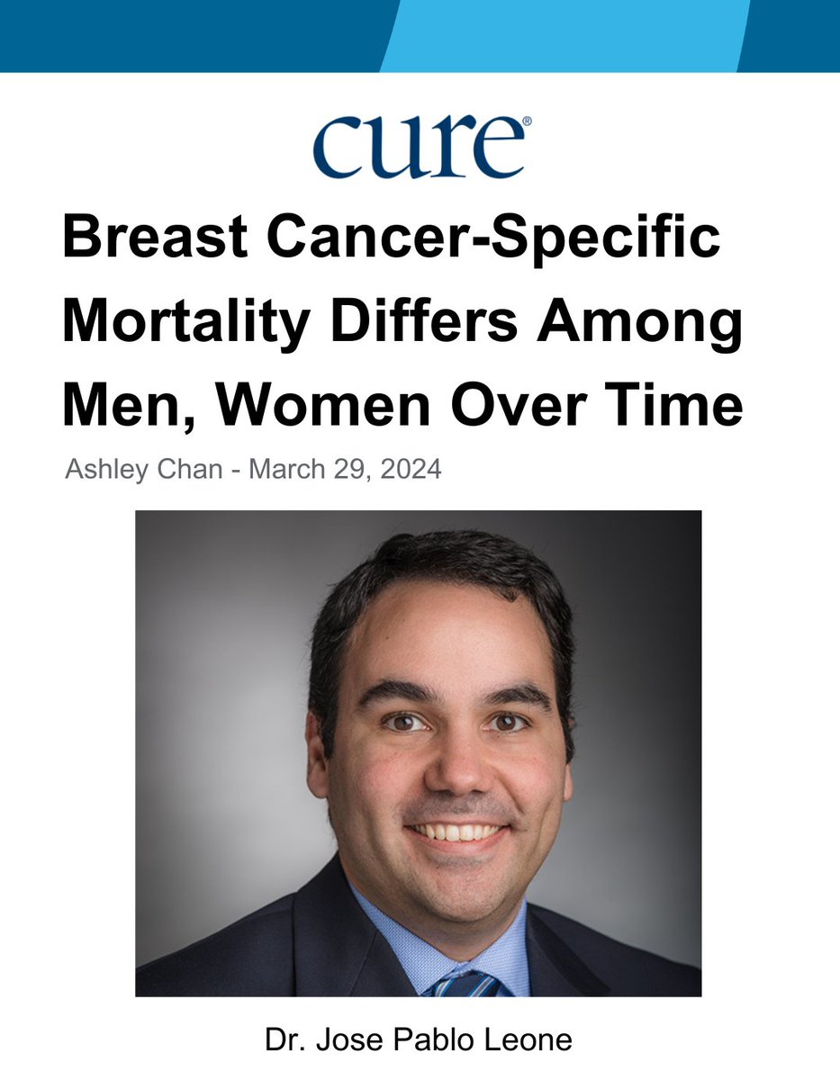 Dr. Jose Pablo Leone commented on @cure_today about Long-Term Breast Cancer Mortality Risk in Men. #MaleBreastCancer 
#BreastCancerInMen 

Read the full article here 👇curetoday.com/view/breast-ca…