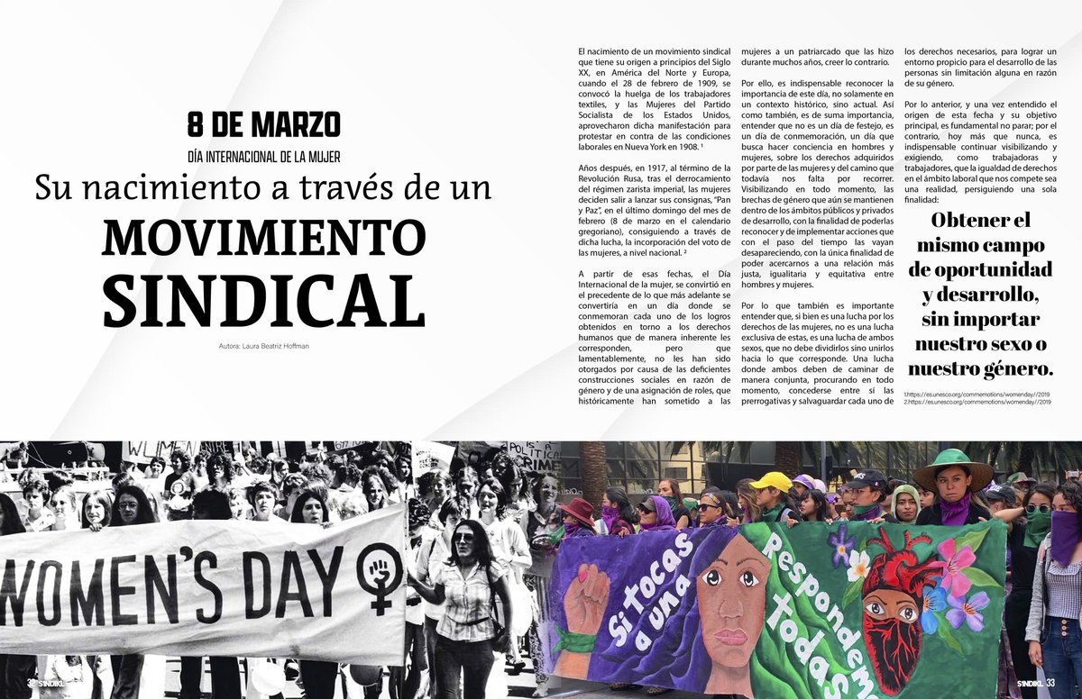 Conoce más sobre el nacimiento del Día Internacional de la Mujer 8M, esto como parte de nuestra Revista S1NDIKL Edición Mujer #MUJERESSUTERM #SUTERMporMEXICO #SiempreSUTERM #YoSoySUTERM #SUTERMenlaRed #S1NDIKL suterm.mx/es/descargaRev…