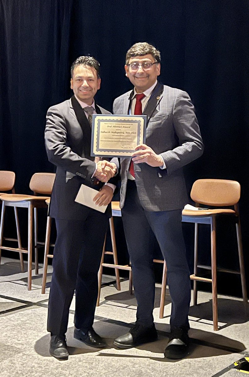 Congrats to @AFMResearch President @sid_mahapatra for his abstract award at the Midwest Clinical and Translational Research Conference! @CSCTR_org @UNMC_PedsCCM