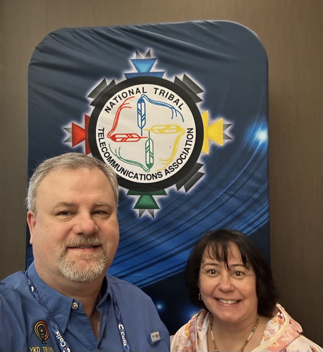 Day 1: Co-Founders Sharon and Kevin Hamer attending the National Tribal Broadband Association Broadband Summit. Connecting with telecon experts and Government officials to advocate for Tribal broadband on Native lands.