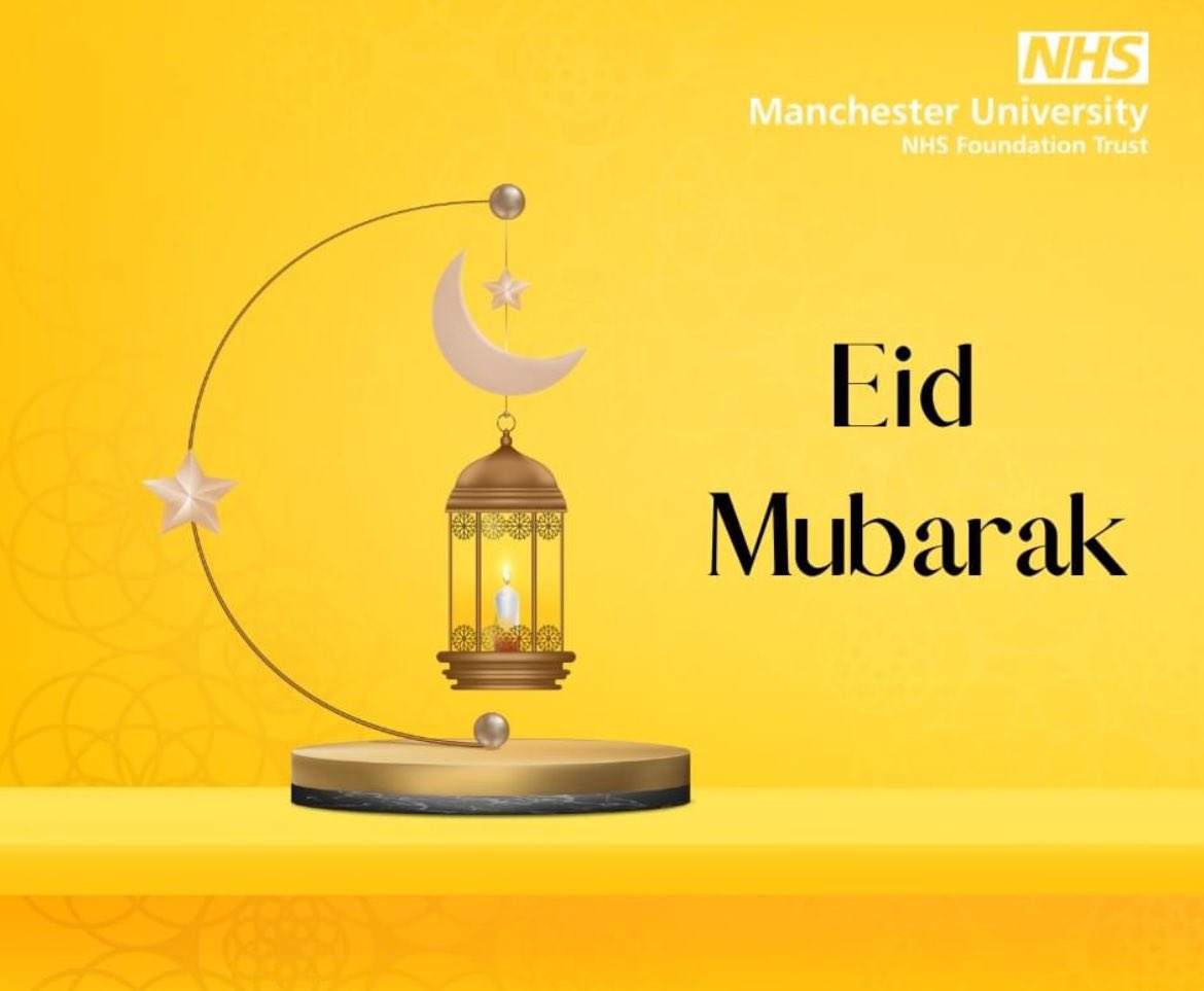 Eid Mubarak​! Eid al-Fitr marks the end of Ramadan, the Islamic holy month of fasting. We’d like to wish everyone celebrating, a very happy and healthy Eid Mubarak​! #MFT #Nhs