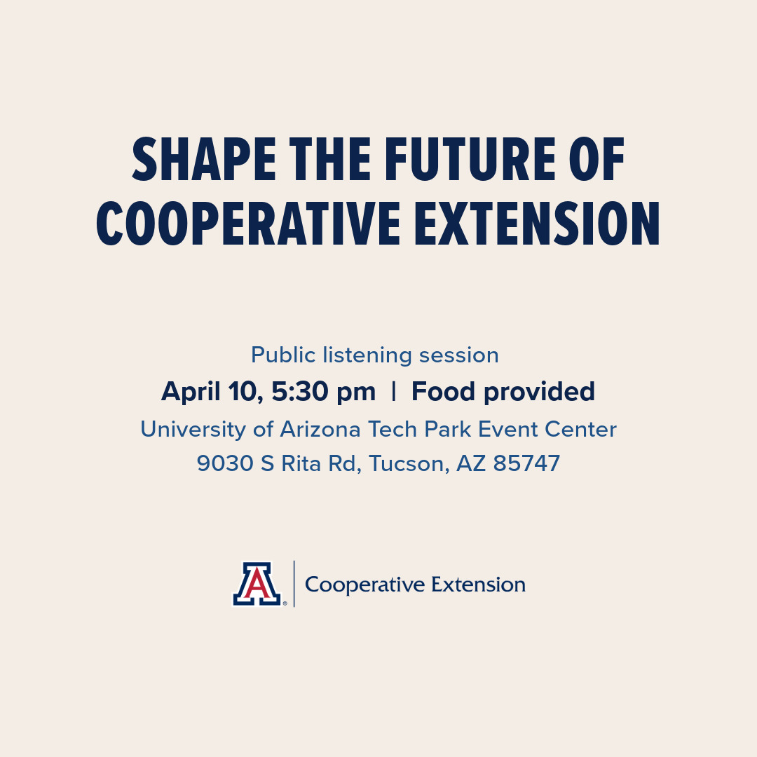 For those in and around Tucson, we are holding a public listening session April 10th at the UArizona Tech Park. More details at extension.arizona.edu/ace-strategic-…