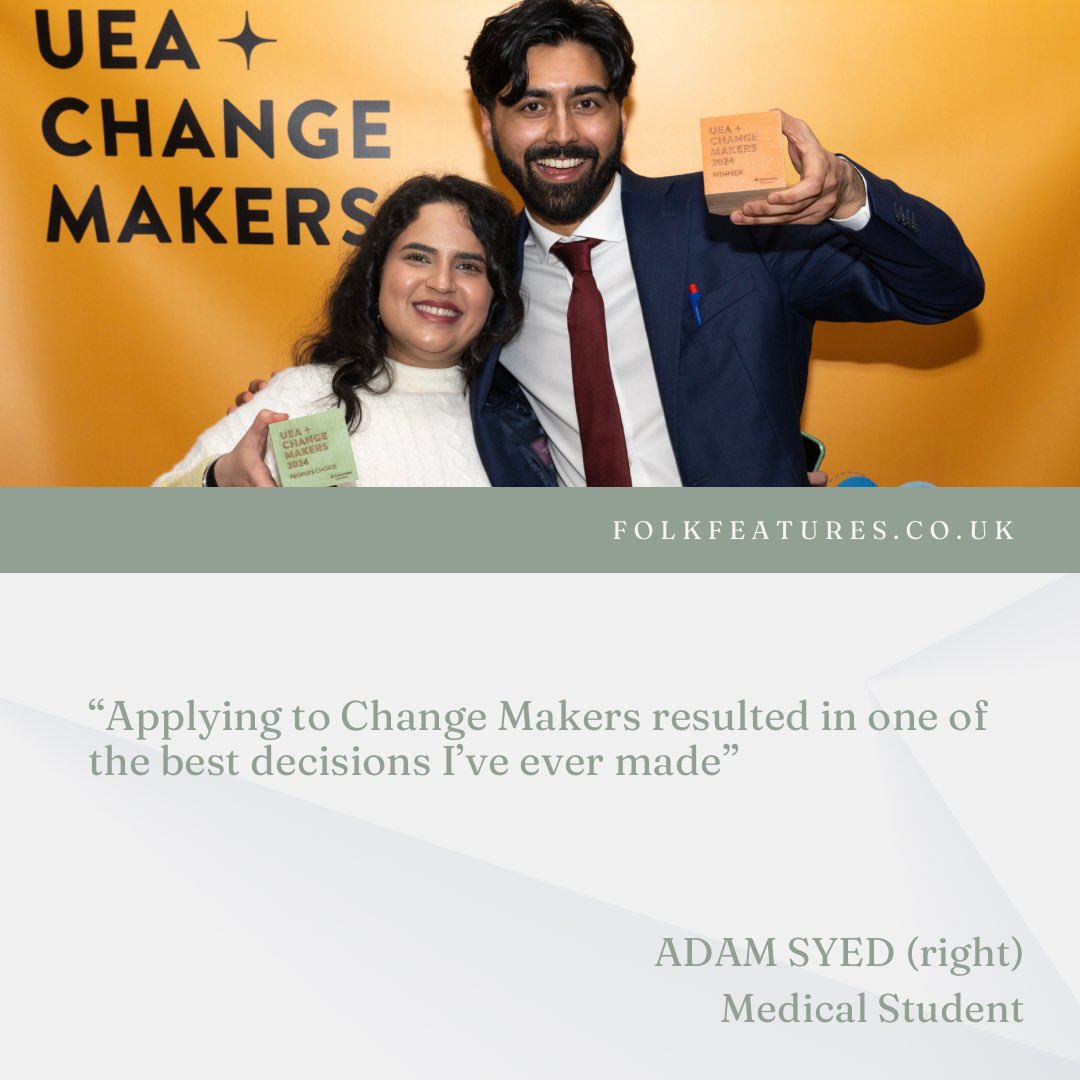 ⭐️ ⭐️ Meet enterprising students Adam and Vanya, the @uniofeastanglia Change Makers: folkfeatures.co.uk/meet-the-chang… #Students #folkfeatures