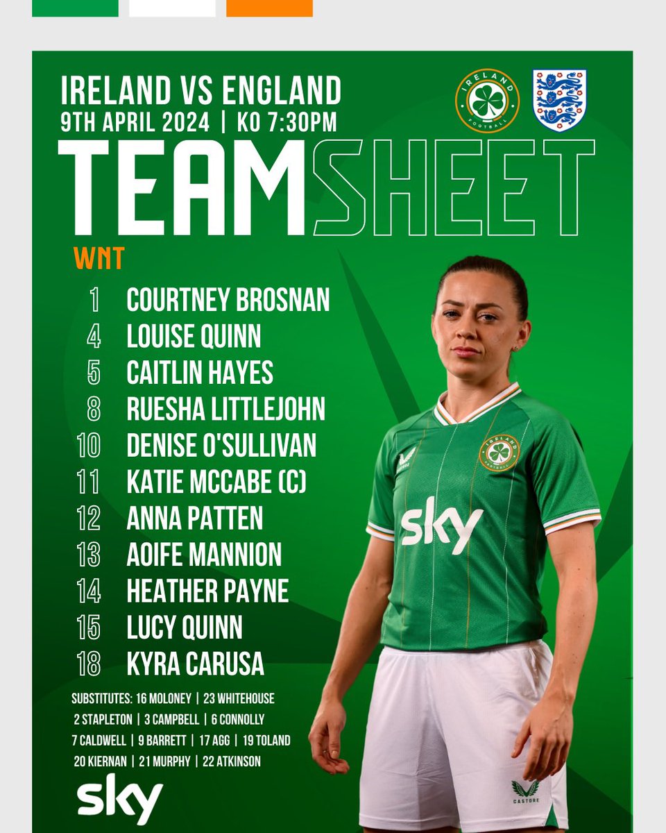 STARTING XI | Ireland v England Let’s do this. #COYGIG | #OUTBELIEVE