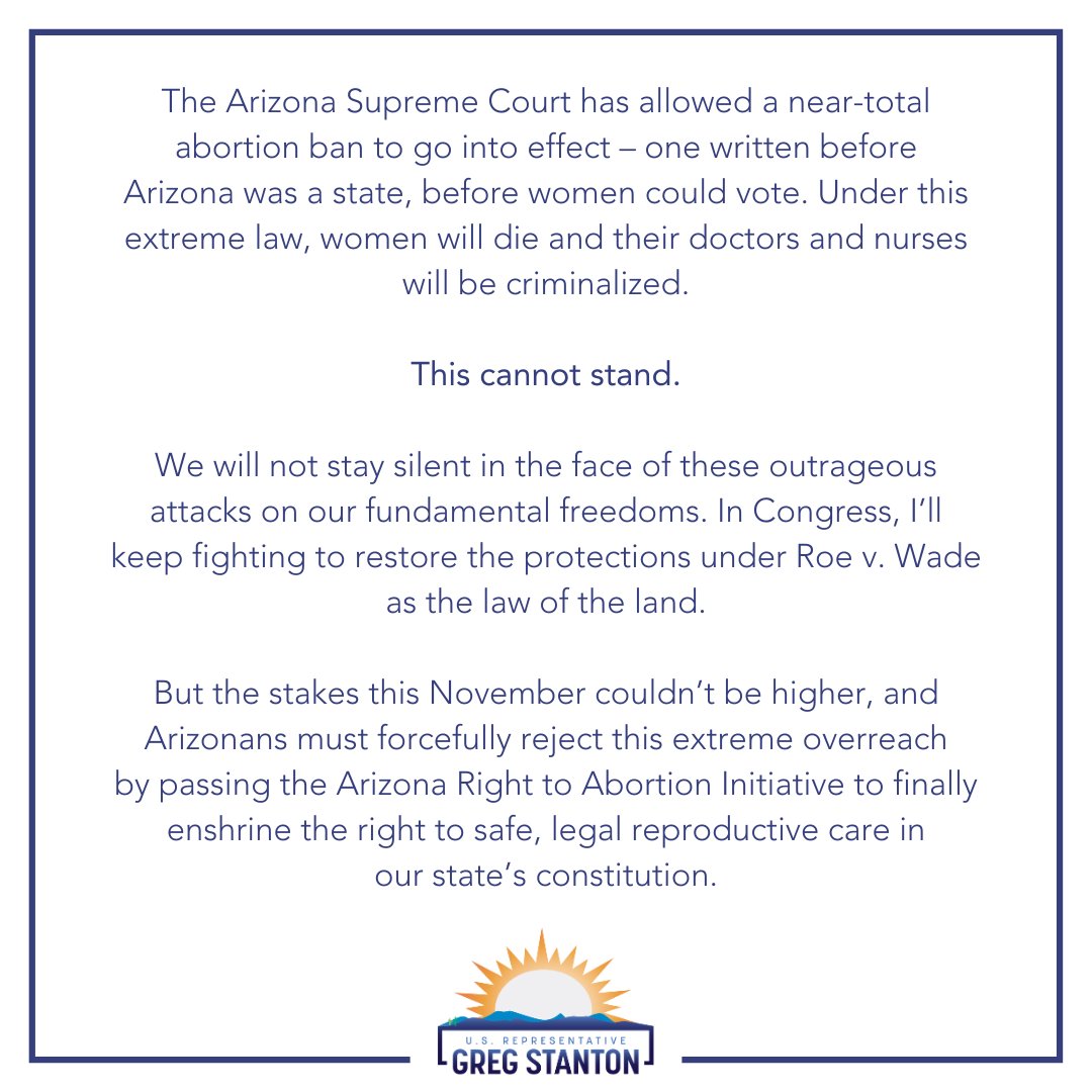 My statement on the Arizona Supreme Court's decision.