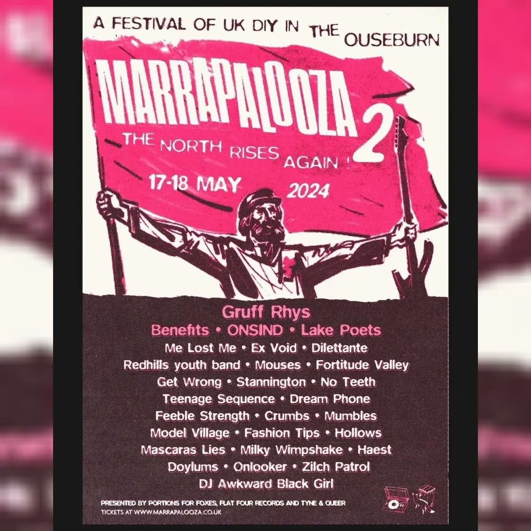 SUPER HAPPY to say we'll be playing Marrapalooza again this year, headlining the Tyne and Queer stage!

Line up is STACKED with some of our favourite DIY bands and it's such a wonderful festival. Honoured to be asked back.

TICKETS...
seetickets.com/event/marrapal…