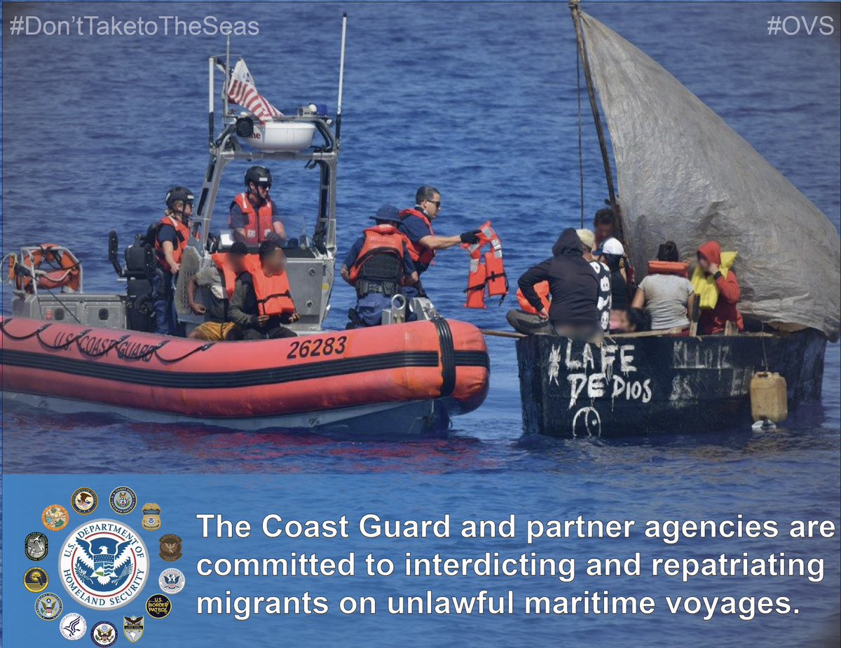 #DontTakeToTheSeas ❌🌊 The @USCG and @HSTF_Southeast partners remain steadfast in our commitment to saving lives and discourage anyone from taking to the sea aboard dangerous, unseaworthy vessels. 

#PaPranLanmeA
#NoTeArriesgues
#SafetyAtSea 🛟