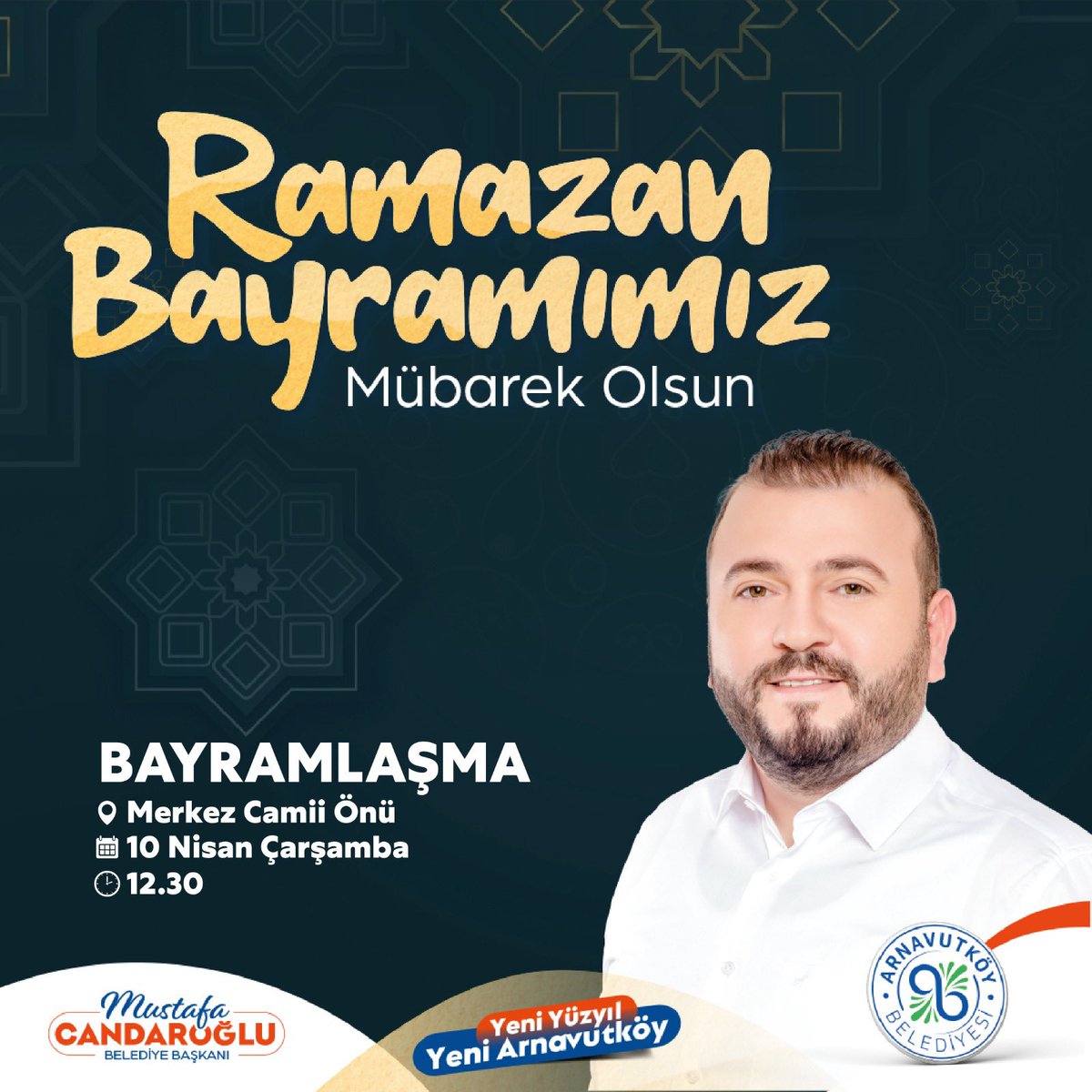 Bayram muhabbettir; sevgi, saygı ve kardeşliktir. Mübarek #RamazanBayramı 'nın, ülkemize, İslam alemine ve tüm insanlığa hayırlar getirmesini temenni eder, nice bayramlar dilerim. Geleneksel bayramlaşma programımız, bayramın 1. günü saat 12:30'da Arnavutköy Merkez Camii önünde