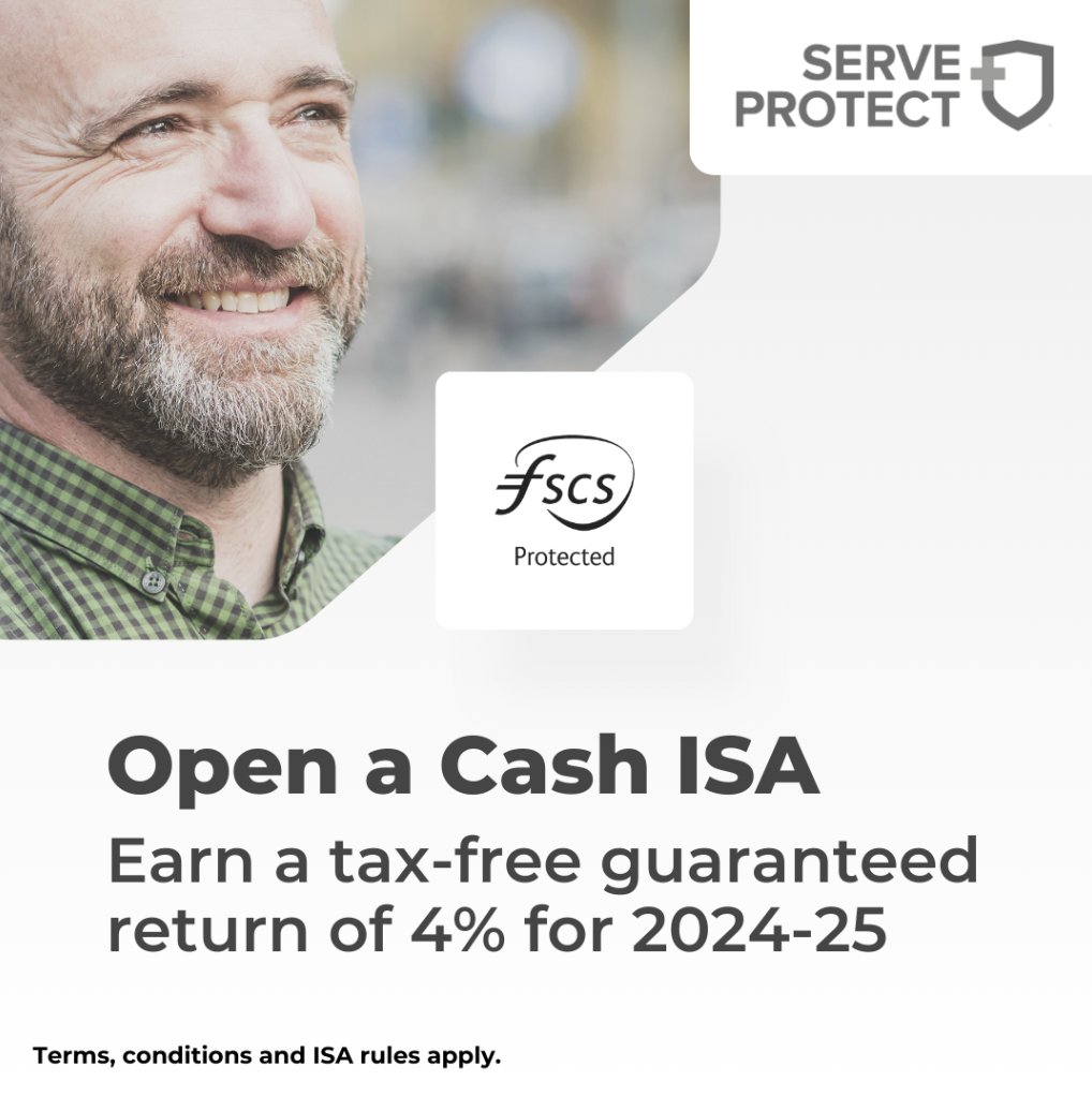 💰 MEMBER SERVICES: Introducing @serveandprotect  Credit Union's new Fixed Cash ISA account!

The account offers a guaranteed tax-free return of 4% AER for the 2024/25 tax year.

Learn more at serveandprotectcu.co.uk/save/cash-isa