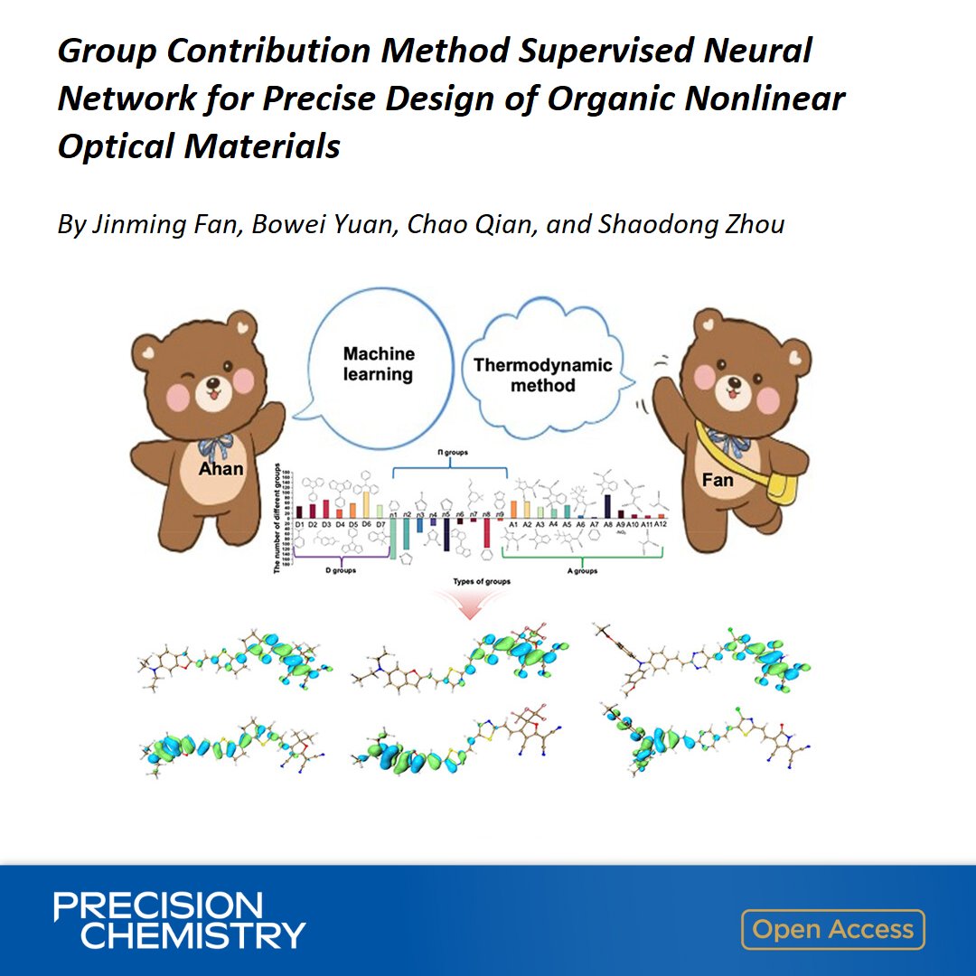 Group Contribution Method Supervised Neural Network for Precise Design of Organic Nonlinear Optical Materials By Shaodong Zhou et al @ZJU_China 🔓 Open access in Precision Chemistry 👉 go.acs.org/8Pm