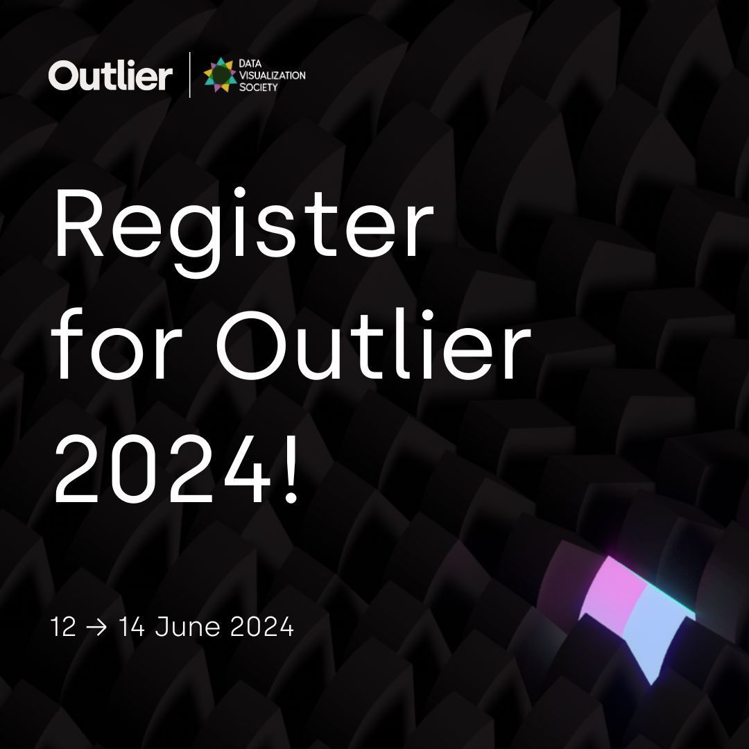 📢 Register for Outlier 2024, the global #dataviz conference! This hybrid event takes place from June 12-14 with options for you to join in person at Chicago or virtually. Dues-paying DVS Members enjoy bigger discounts than early bird tickets! Register: buff.ly/3Je7JXs