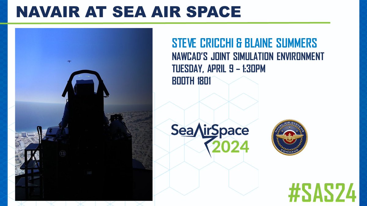 Welcoming you back from your lunch break is Steve Cricchi and Blaine Summers with an awesome brief on NAWCAD's JSE in 15 minutes! #SAS24 #NAVAIRatSAS