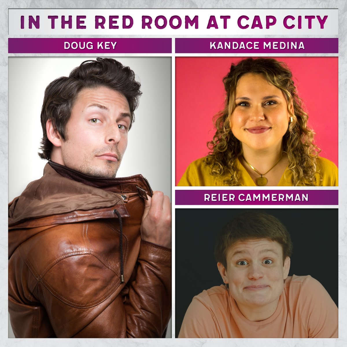 CapCityComedy's tweet image. This Week at Cap City | Open Mic, @eddiegossling, @mattbellassai, @alfredrobles, Drag Brunch, + sold-out shows with @joshjohnsoncomedy in the main showroom! @DougKeyComedy, @chunkerknugget, and @ReierCammerman in the Red Room! Get tickets: ow.ly/WcBN50Rbz1X